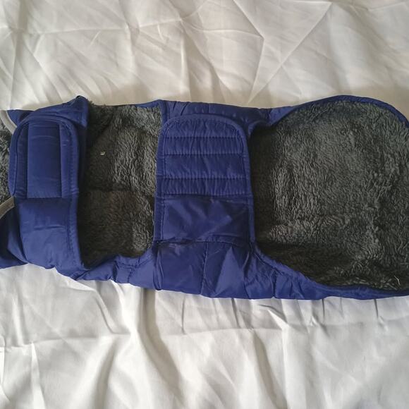 Navy Blue Quilted Dog Coat - Picture 2 of 4